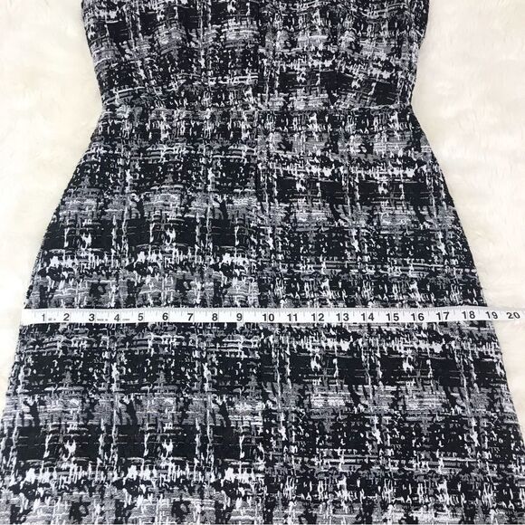 PIM‎ + LARKIN Metallic Tweed Mini Sheath Dress Sleeveless Gray Black Size Medium - Picture 10 of 12